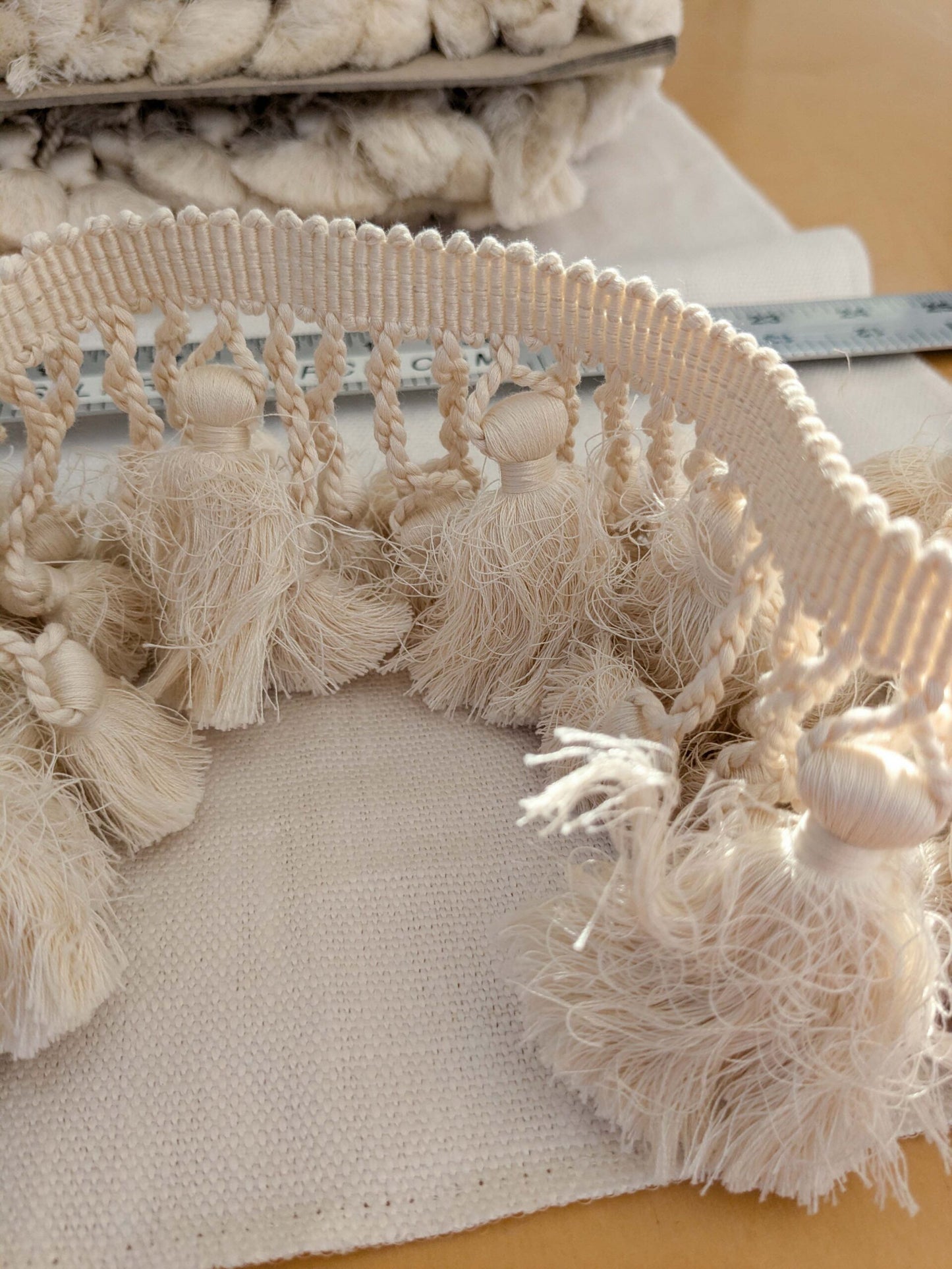 Scalamandre Tassel Fringe Trim White Ivory 2-Ev49