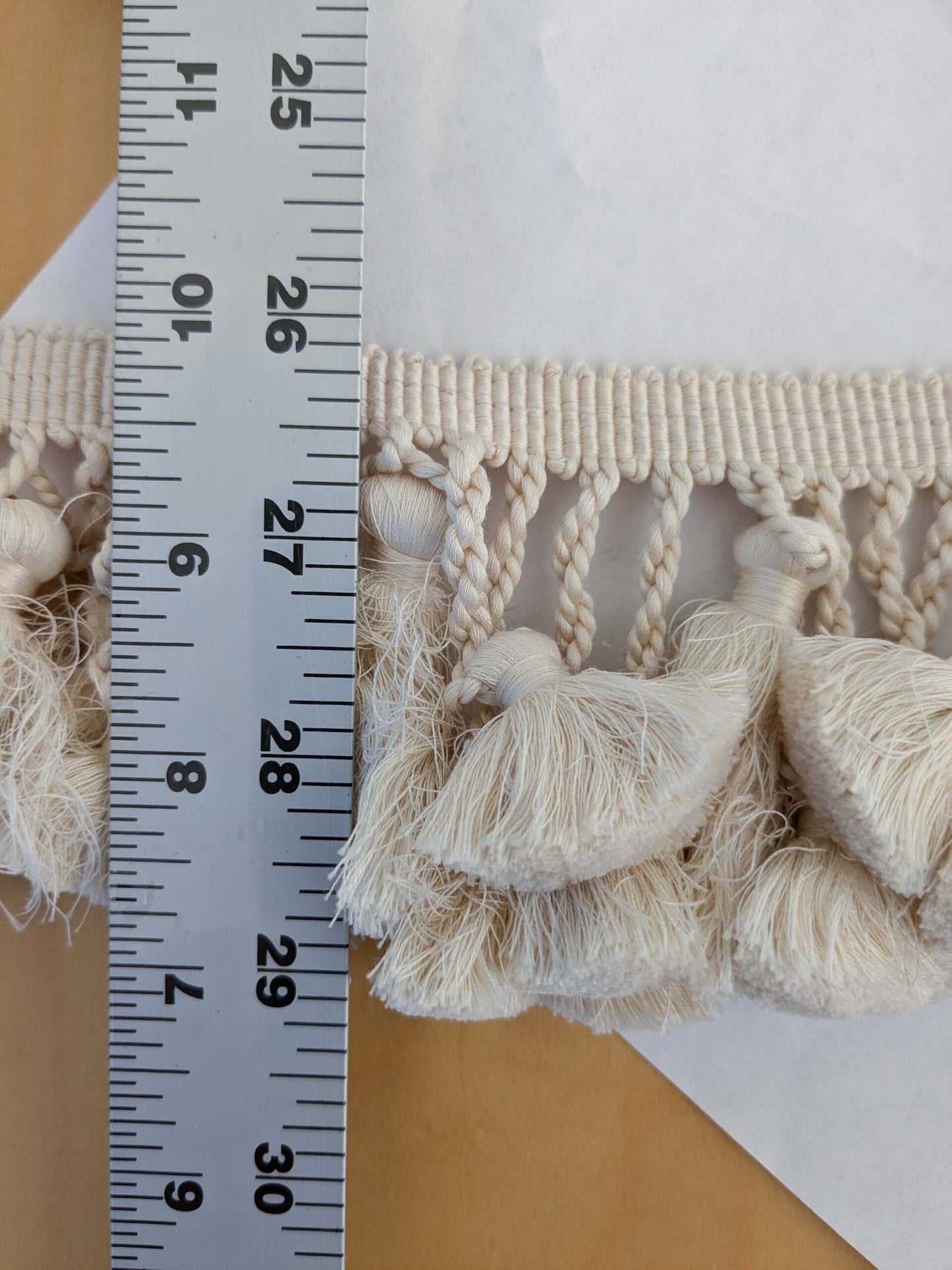 Scalamandre Tassel Fringe Trim White Ivory 2-Ev49