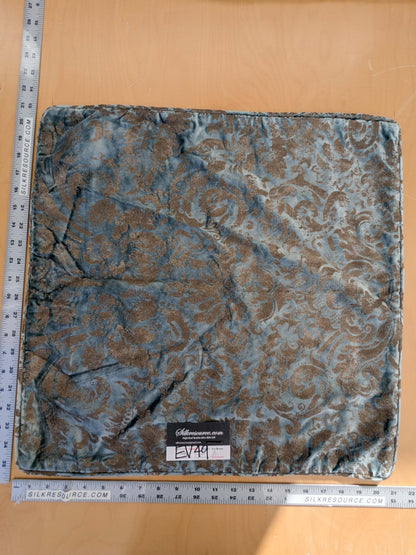 Scalamandre Palladio Velvet Damask Blue Gold Pillow Case Glittering MSRP$459  3-Ev49