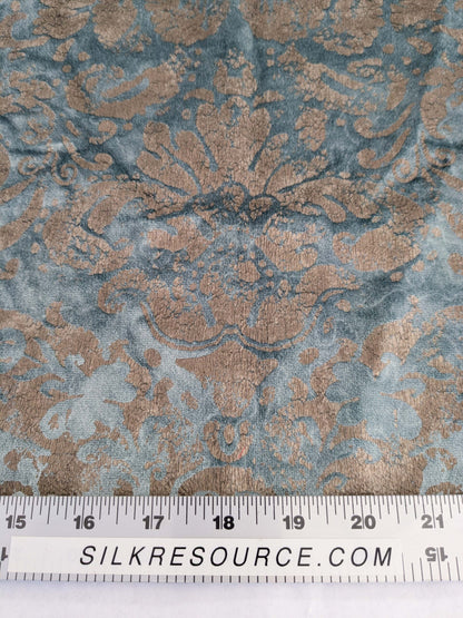 Scalamandre Palladio Velvet Damask Blue Gold Pillow Case Glittering MSRP$459  3-Ev49