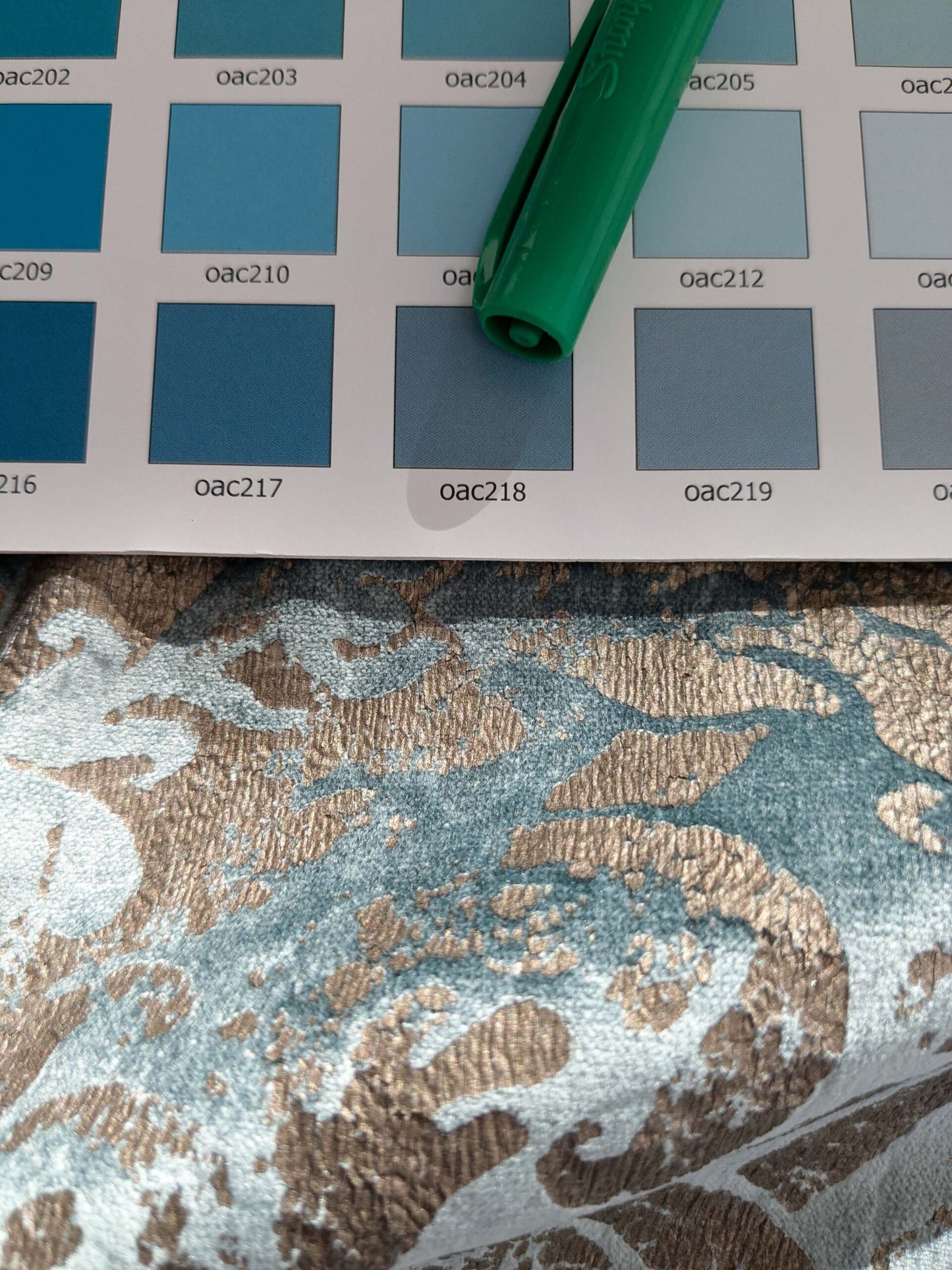 Scalamandre Palladio Velvet Damask Blue Gold Pillow Case Glittering MSRP$459  3-Ev49