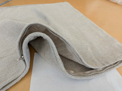 Scalamandre Pillow Case Square Solid Texture Beige  22x22 inches 4-EV49