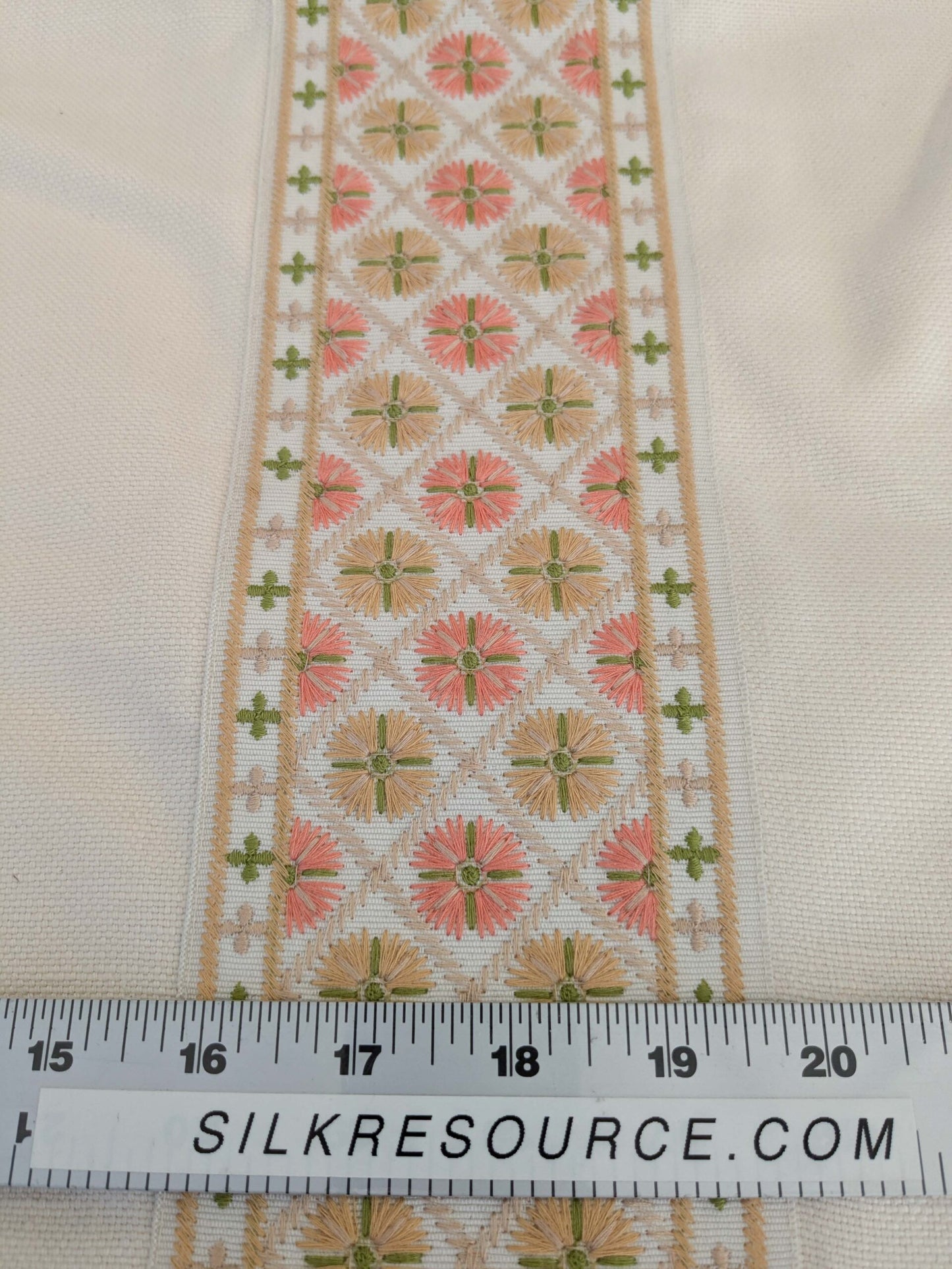 Scalamandre MET Pillow Case Square Elegant Floral Embroidery Cream White 15x22 inches 5-Ev49