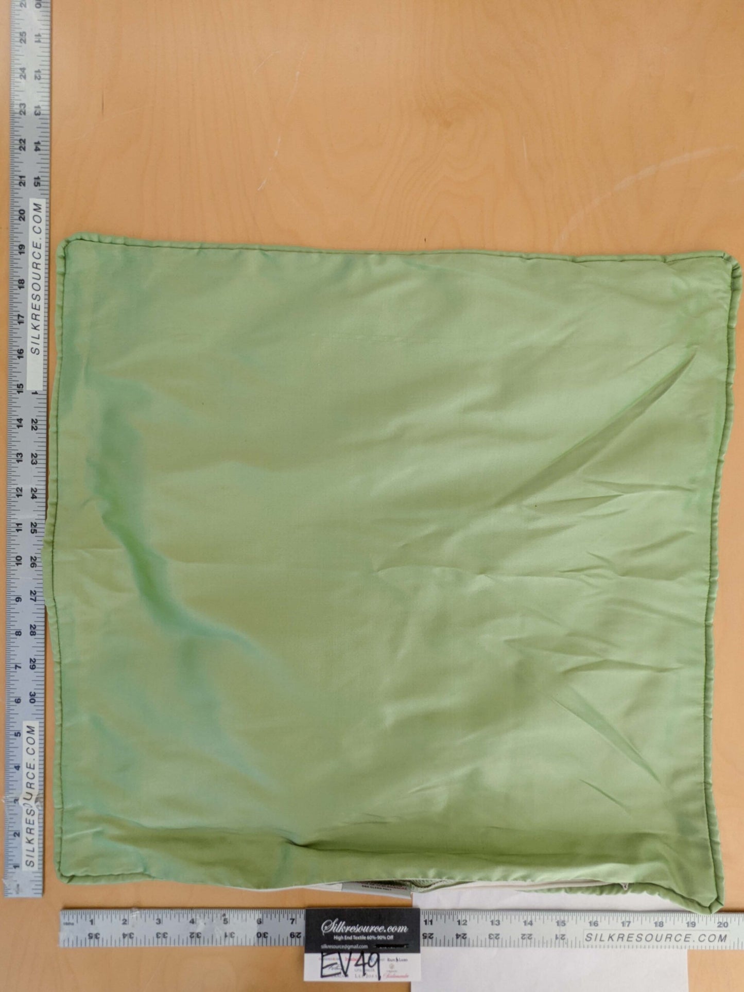 Scalamandre Pillow Case Square Solid Silk Green 19x19 inches 6-Ev49