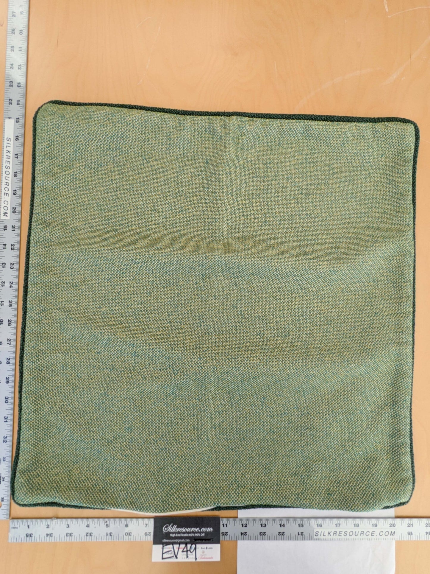 Scalamandre Pillow Case Square Green Small Scale Texture Solid 22"x21" inches 8-Ev49