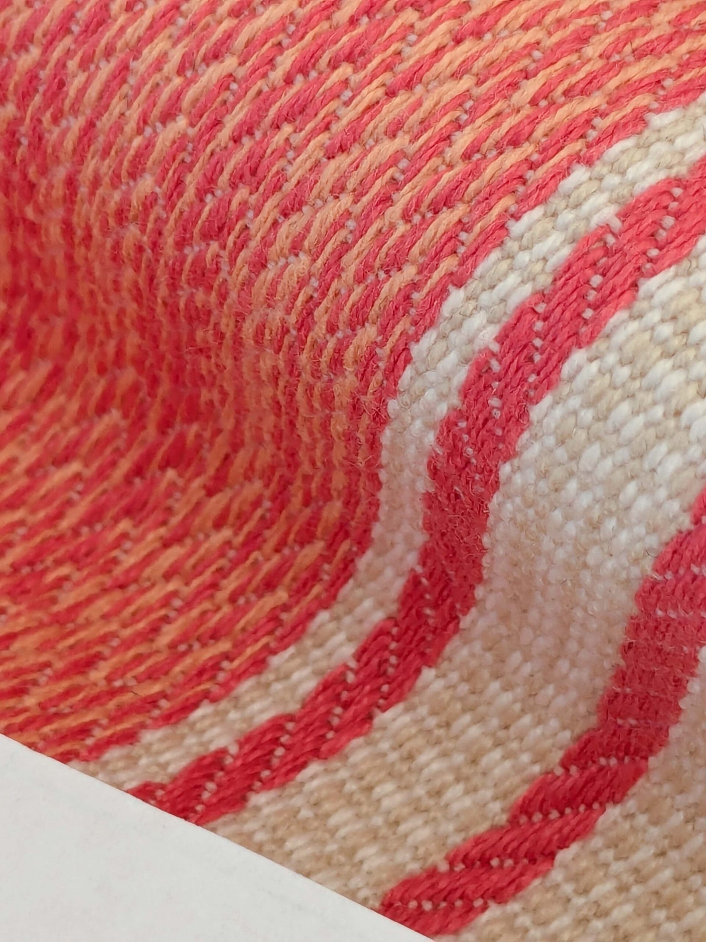 Scalamandre Pillow Case Square Stripe Beige Cream White 14"x22" inches 10-Ev49