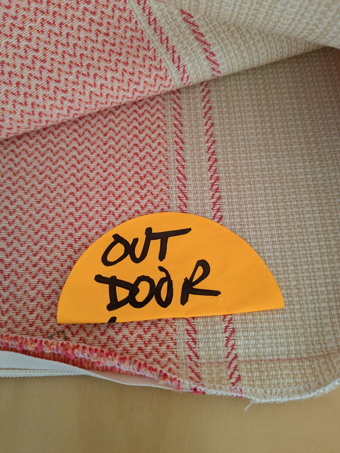 Scalamandre Pillow Case Square Stripe Beige Cream White 14"x22" inches 10-Ev49