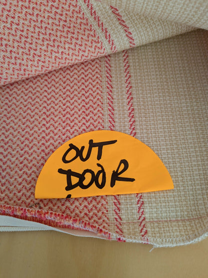 Scalamandre Pillow Case Square Stripe Beige Cream White 14"x22" inches 10-Ev49