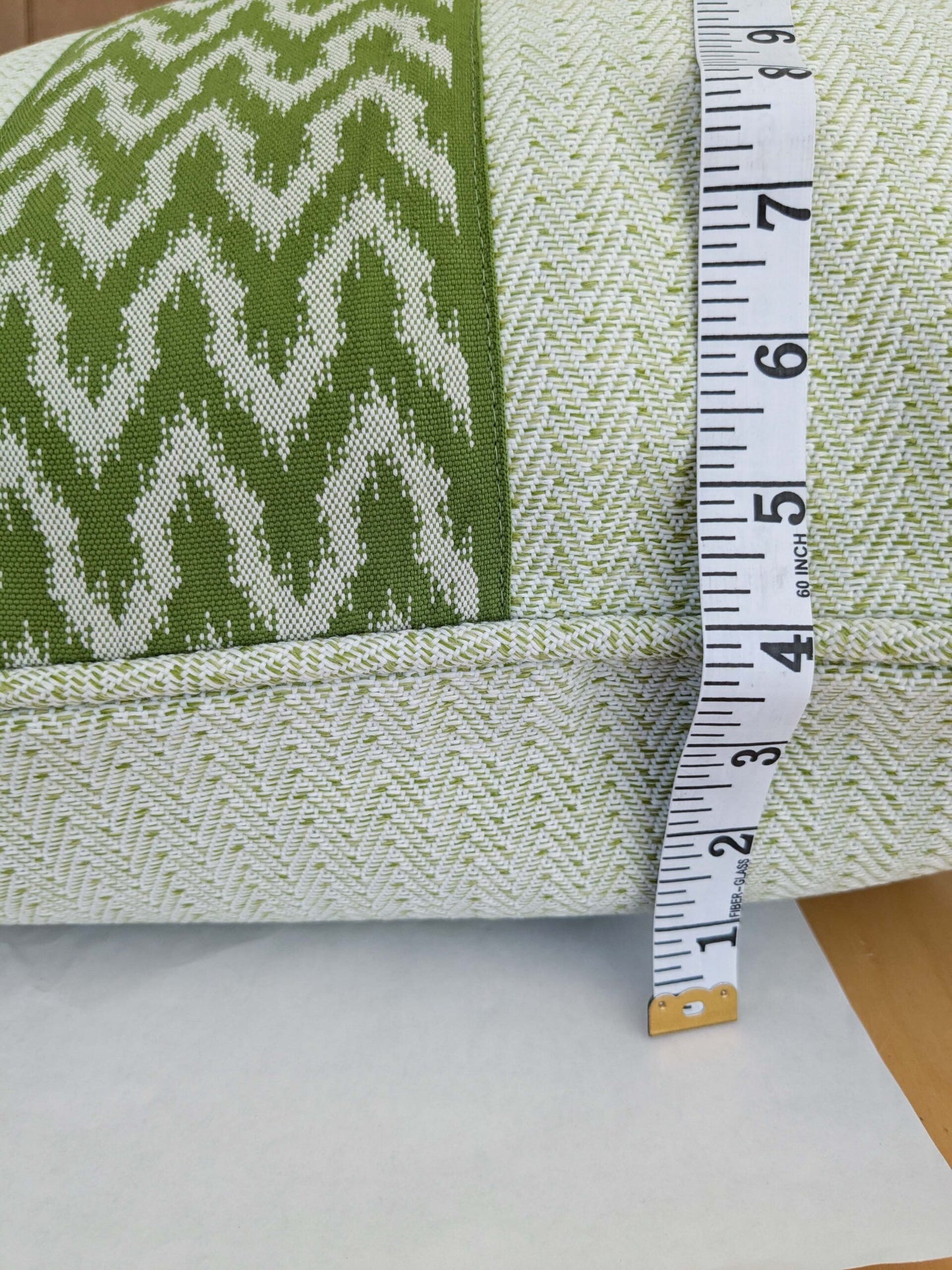 Scalamandre Pillow Case Square Seychellies Tape Palm Green Solid Ikat 23"x24" inches 12-Ev49