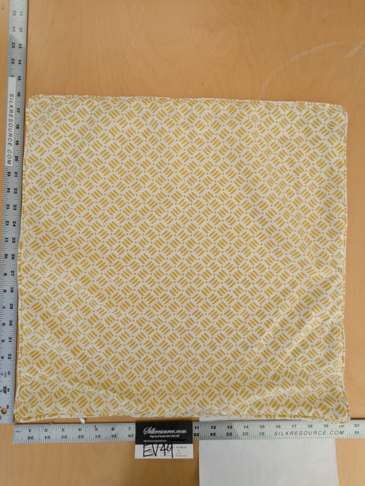 Scalamandre Pillow Case Square Geometric Basketweave Print Fabric Dash &amp; Dot Print 16"x20" inches 13-Ev49