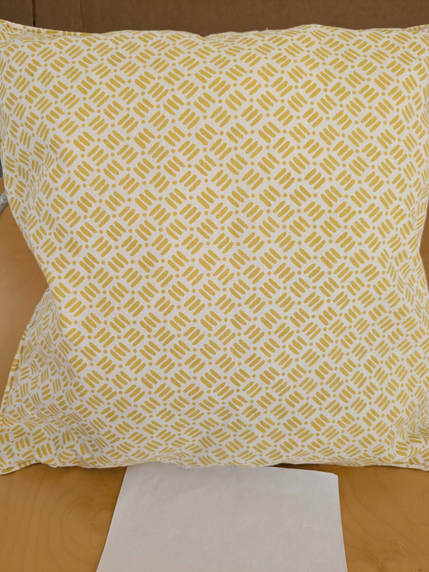 Scalamandre Pillow Case Square Geometric Basketweave Print Fabric Dash &amp; Dot Print 16"x20" inches 13-Ev49