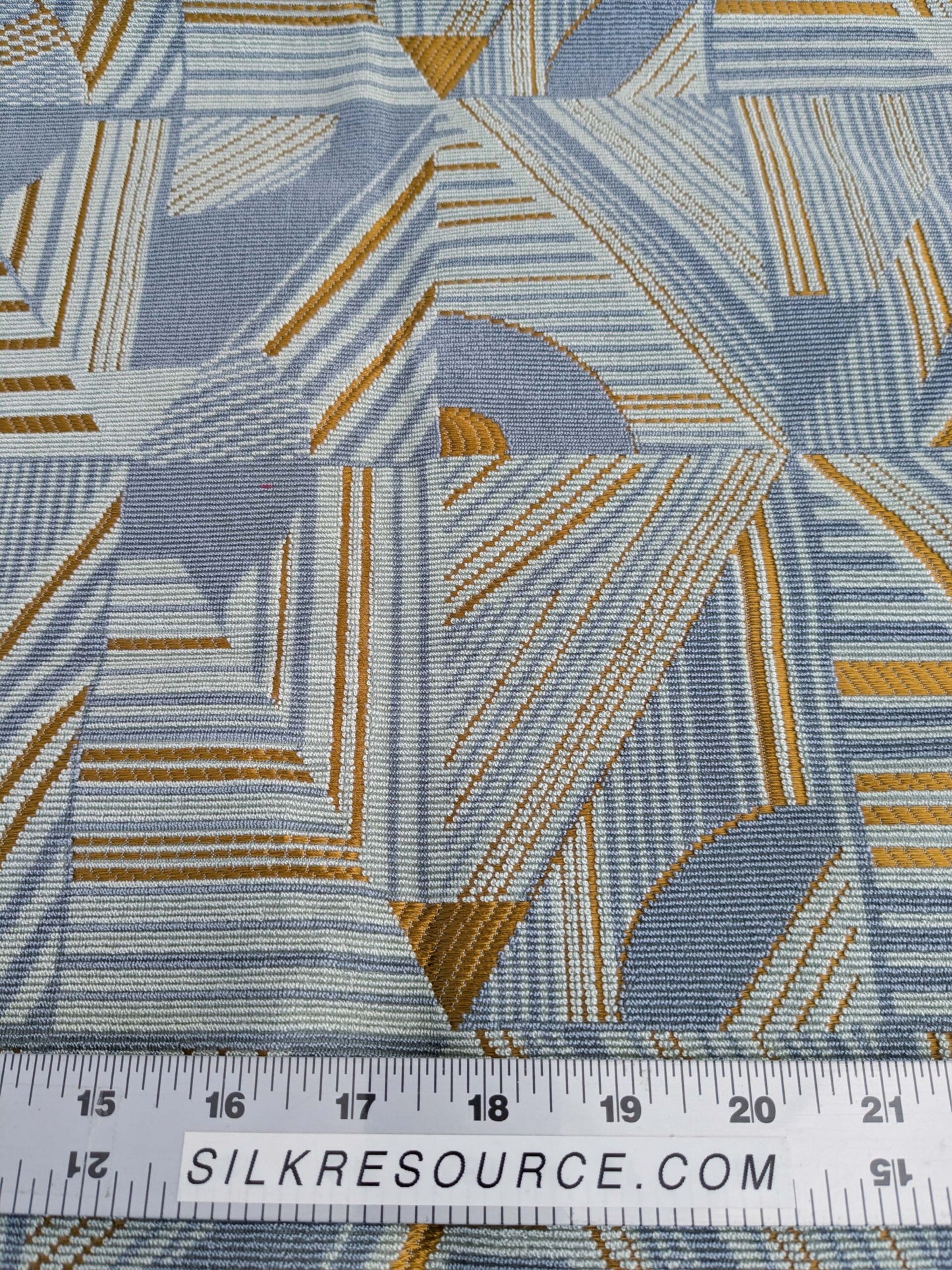 1.1 yds x 55"w  Scalamandre Lelievre Paris kasai Aqua Blue Geometric Abstract Graphic 14-Ev49