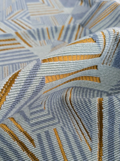 1.1 yds x 55"w  Scalamandre Lelievre Paris kasai Aqua Blue Geometric Abstract Graphic 14-Ev49