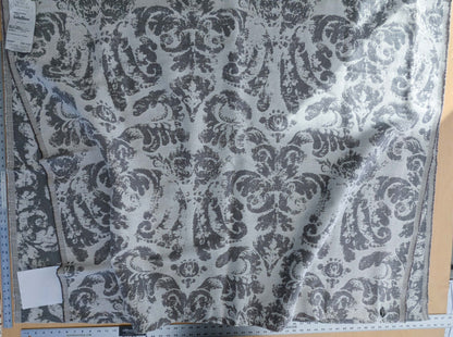 2.4y x 53"w Scalamandre Archivo Reversible Cement Grey White Linen Wool Large Jacquard MSRP USD556/y 15-Ev49