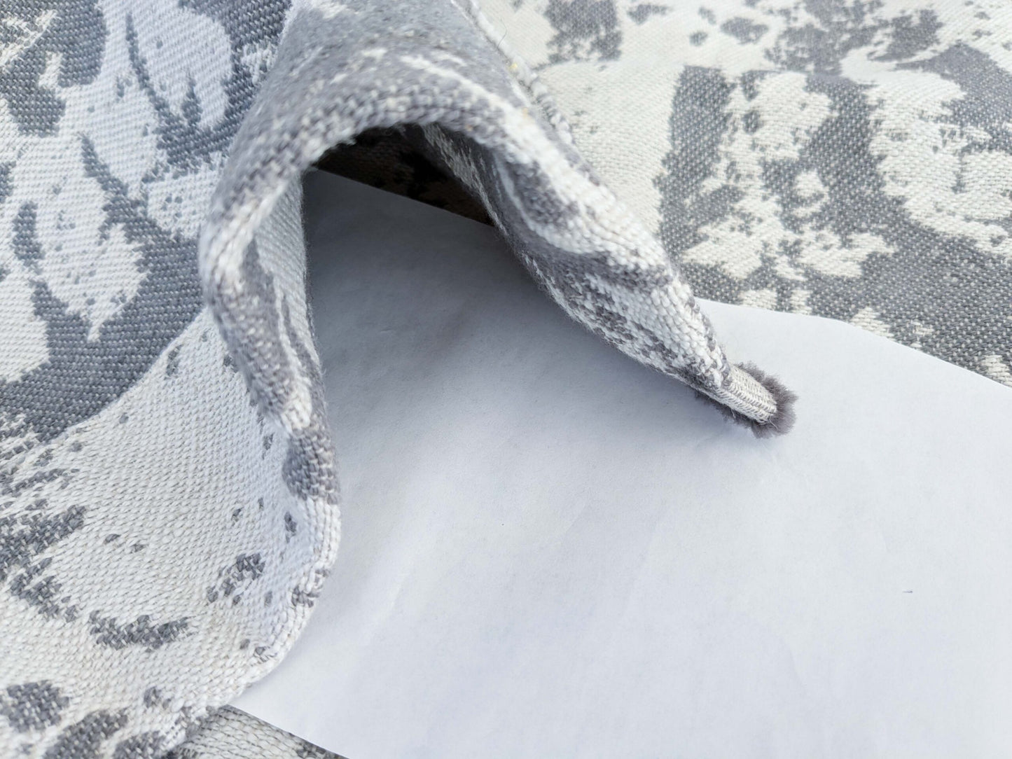 2.4y x 53"w Scalamandre Archivo Reversible Cement Grey White Linen Wool Large Jacquard MSRP USD556/y 15-Ev49