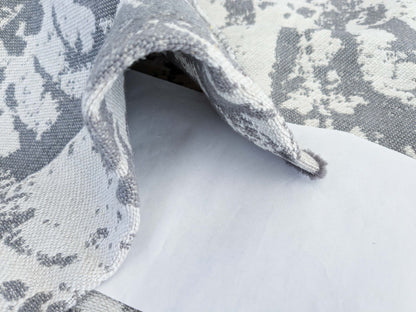 2.4y x 53"w Scalamandre Archivo Reversible Cement Grey White Linen Wool Large Jacquard MSRP USD556/y 15-Ev49