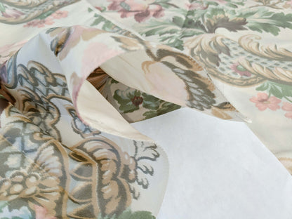 2.4y x 51"w Scalamandre Lelievre Paris Versailles Multi on Creme Warp Silk Floral Print Historic MSRP US 1200+  16-Ev49