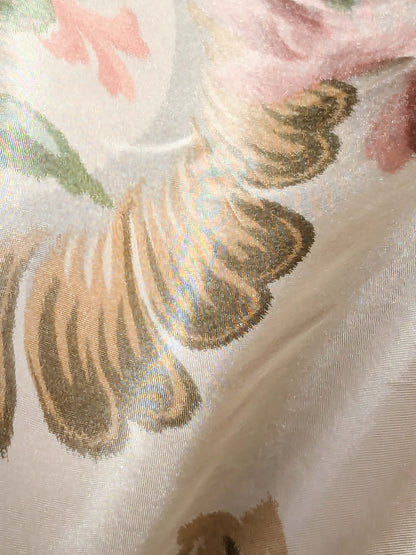 2.4y x 51"w Scalamandre Lelievre Paris Versailles Multi on Creme Warp Silk Floral Print Historic MSRP US 1200+  16-Ev49