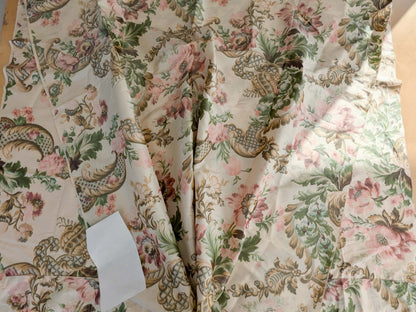 2.4y x 51"w Scalamandre Lelievre Paris Versailles Multi on Creme Warp Silk Floral Print Historic MSRP US 1200+  16-Ev49