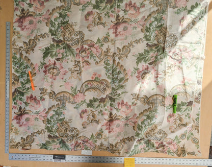 2.4y x 51"w Scalamandre Lelievre Paris Versailles Multi on Creme Warp Silk Floral Print Historic MSRP US 1200+  16-Ev49