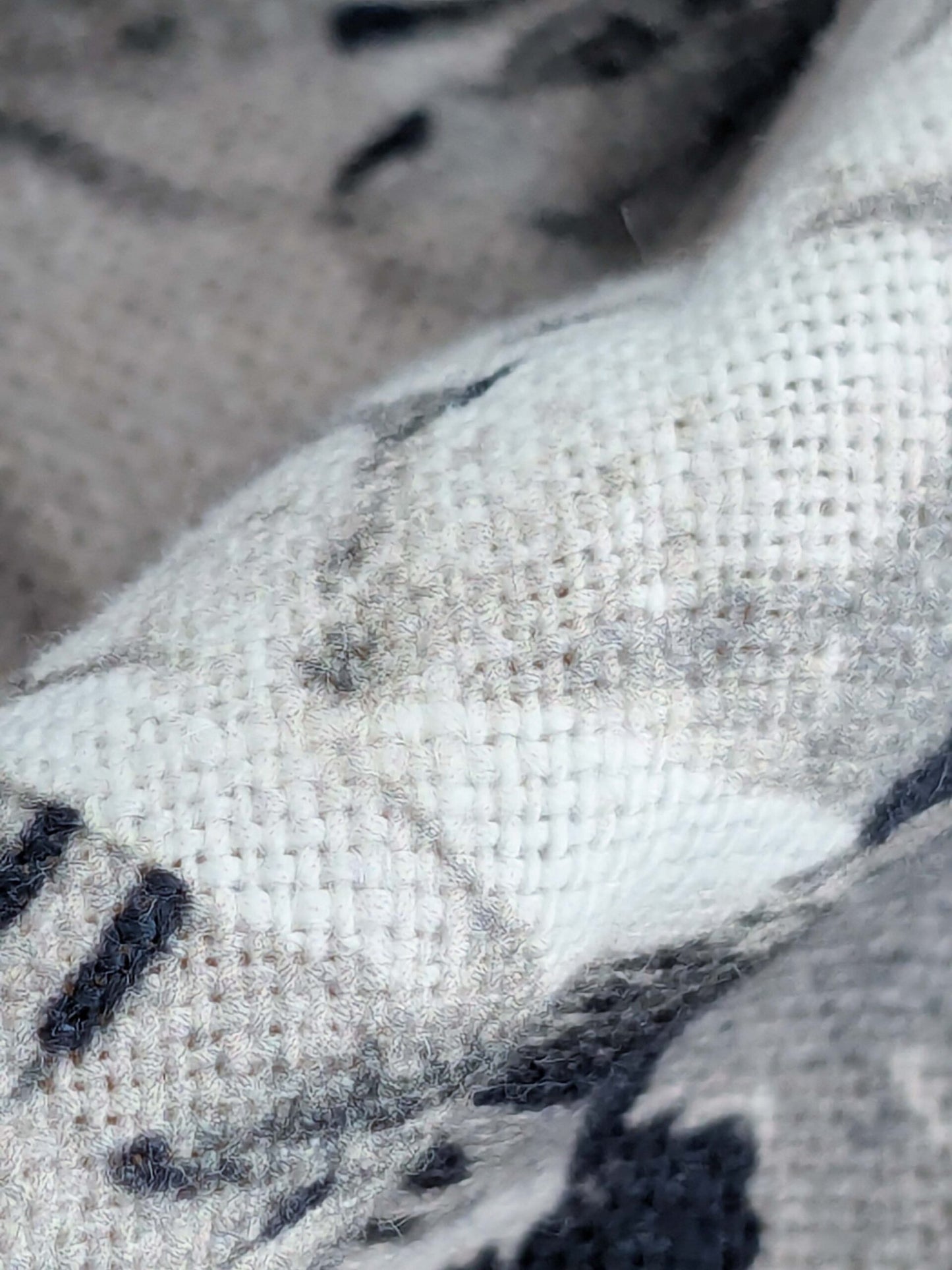 1.2y x 53"w  Scalamandre Jean Paul Gaultier Lelievre Paris Vagabond Graphite Linen Botanical Foliage Scenic Print Black White MSRP USD 500+/yard 17-Ev49