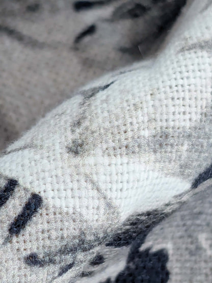 1.2y x 53"w  Scalamandre Jean Paul Gaultier Lelievre Paris Vagabond Graphite Linen Botanical Foliage Scenic Print Black White MSRP USD 500+/yard 17-Ev49