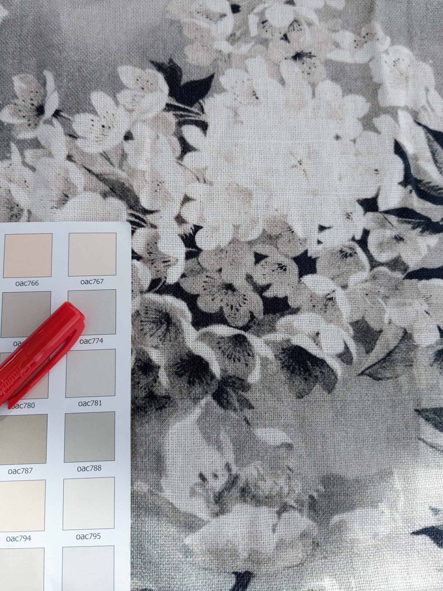 1.2y x 53"w  Scalamandre Jean Paul Gaultier Lelievre Paris Vagabond Graphite Linen Botanical Foliage Scenic Print Black White MSRP USD 500+/yard 17-Ev49