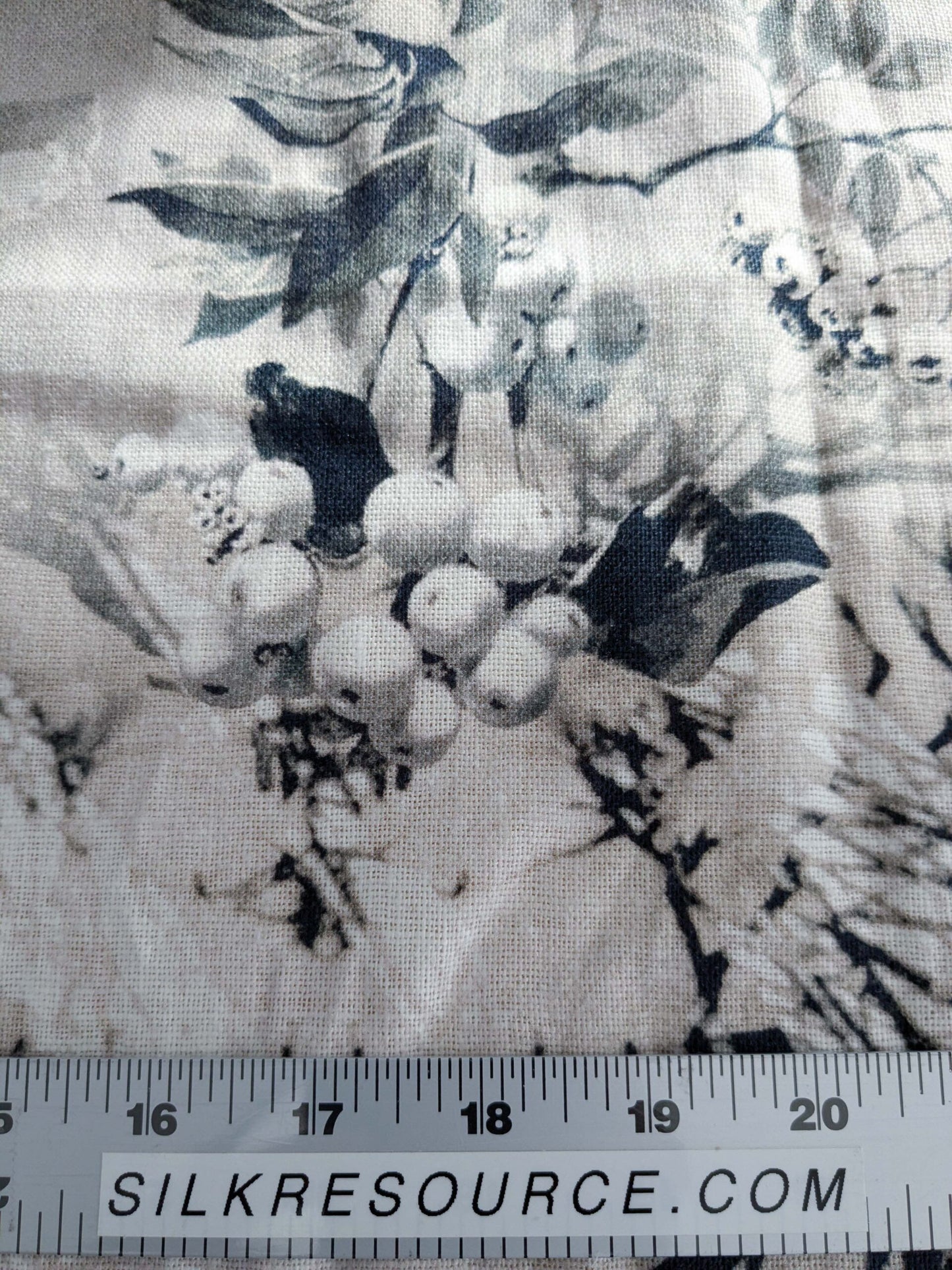 1.2y x 53"w  Scalamandre Jean Paul Gaultier Lelievre Paris Vagabond Graphite Linen Botanical Foliage Scenic Print Black White MSRP USD 500+/yard 17-Ev49