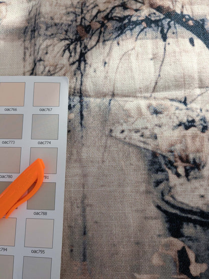 1.2y x 53"w Scalamandre Lelievre Jean Paul Gaultier Paris Vagabond Terre Linen Botanical Foliage Scenic Print Red Berry Black  MSRP USD 500+/Y 18-Ev49