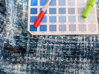 1.4y x 54" Scalamandre Old World Weavers Travertine Grotto Blue Velvet Abstract Cotton MSRP USD256/y 19-Ev49