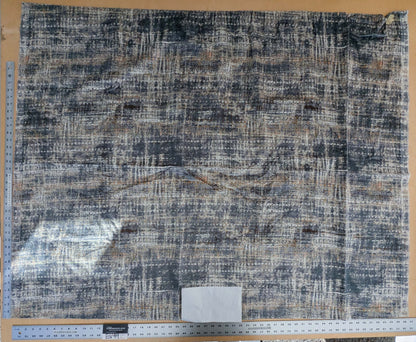 1.4y x 54"w Scalamandre Old World Weavers Travertine Grotto Deep Blue Velvet Abstract Cotton MSRP USD256/y 20-Ev49