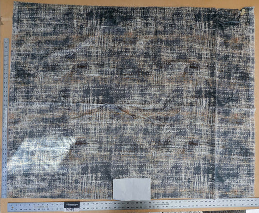 1.4y x 54"w Scalamandre Old World Weavers Travertine Grotto Deep Blue Velvet Abstract Cotton MSRP USD256/y 20-Ev49