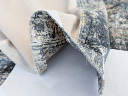 1.4y x 54"w Scalamandre Old World Weavers Travertine Grotto Deep Blue Velvet Abstract Cotton MSRP USD256/y 20-Ev49