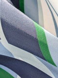 2.4y x 53"w Scalamandre Lelievre Paris Skif Yacht Blue White Green Polyester Geometric Graphic MSRP USD436/y 21-Ev49