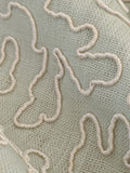 1.2y x 50"  Scalamandre Coraille Willow Light Green Embroidery Linen Abstract MSRP USD314/y 24-Ev49