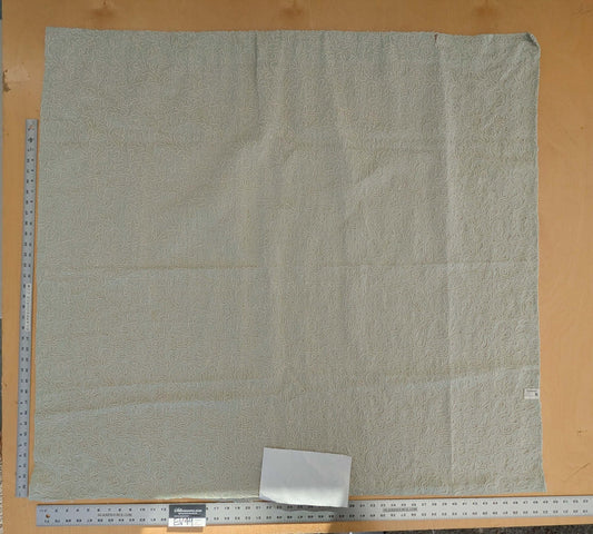 1.2y x 50"w Scalamandre Coraille Willow Light Green Embroidery Linen Abstract MSRP USD314/y  Piece B 25-Ev49