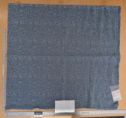 1.2y x 50"w Scalamandre Coraille Copenhagen Blue Embroidery Linen Abstract MSRP USD314/y  Piece A 26-Ev49