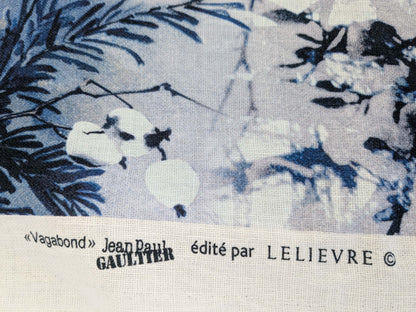2.4y x 53"w Scalamandre Lelievre Jean Paul Gaultier Paris Vagabond Encre Linen Botanical Foliage Scenic Print Blue White MSRP USD 500+/Y 28-Ev49