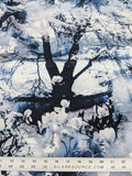 2.4y x 53"w Scalamandre Lelievre Jean Paul Gaultier Paris Vagabond Encre Linen Botanical Foliage Scenic Print Blue White MSRP USD 500+/Y 28-Ev49