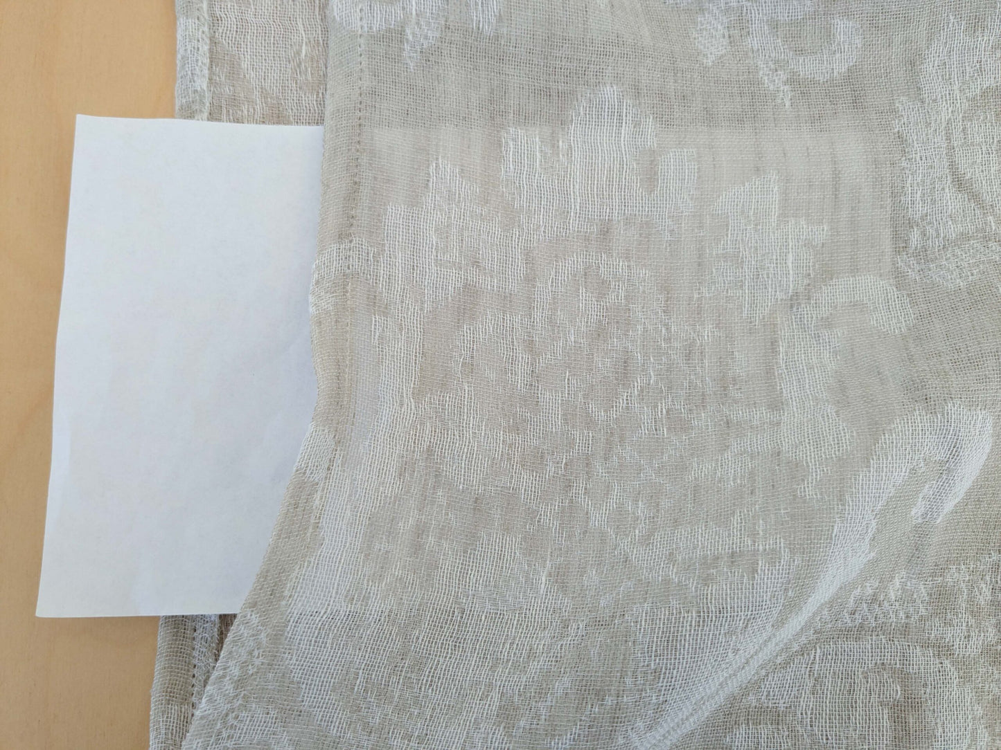 2.4y x 54"w Scalamandre Alhambra Bella Chantilly Beige Sheer Damask MSRP USD 298/y 32-Ev49