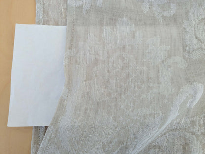 2.4y x 54"w Scalamandre Alhambra Bella Chantilly Beige Sheer Damask MSRP USD 298/y 32-Ev49