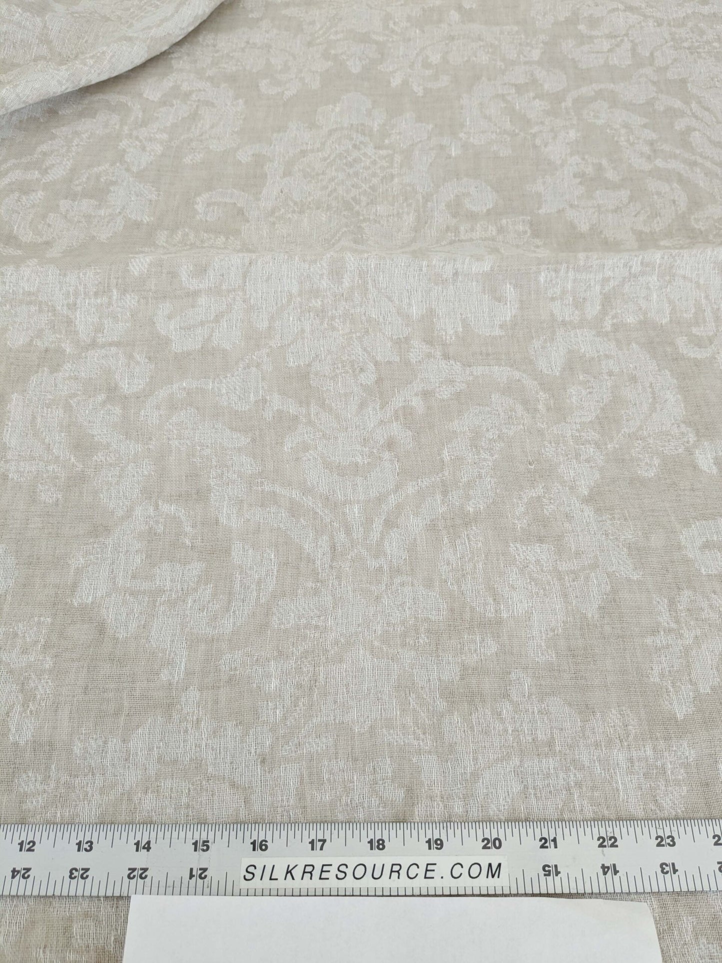 2.4y x 54"w Scalamandre Alhambra Bella Chantilly Beige Sheer Damask MSRP USD 298/y 32-Ev49