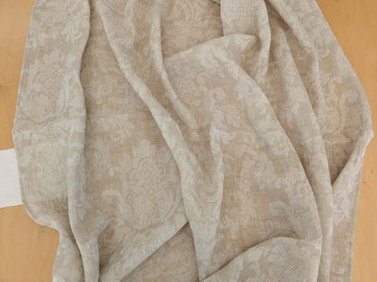 2.4y x 54"w Scalamandre Alhambra Bella Chantilly Beige Sheer Damask MSRP USD 298/y 32-Ev49