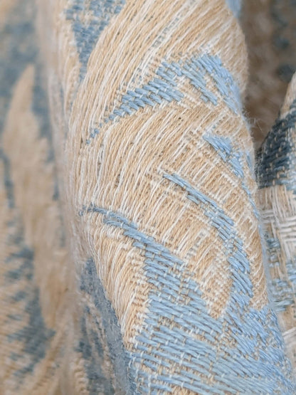 1.2y x 55"w Scalamandre Boutonniere Powder Blue Renaissance Small Scale Berry Pomegranate Jacquard Cotton Linen MSRP USD 402/y 34-Ev49