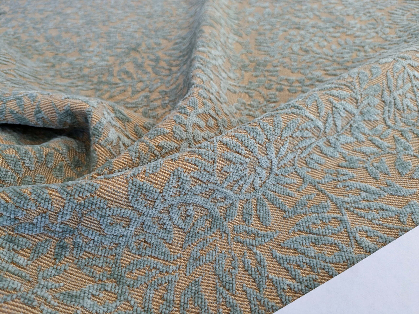 1 EV50 27" x 26" Scalamandre Square Old World Weavers Woodland Aquamarine Forest Green Brown Leaf Vine Jacquard MSRP USD 144/Y