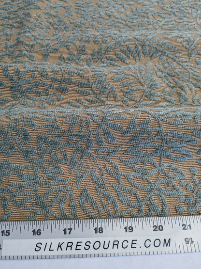 1 EV50 27" x 26" Scalamandre Square Old World Weavers Woodland Aquamarine Forest Green Brown Leaf Vine Jacquard MSRP USD 144/Y