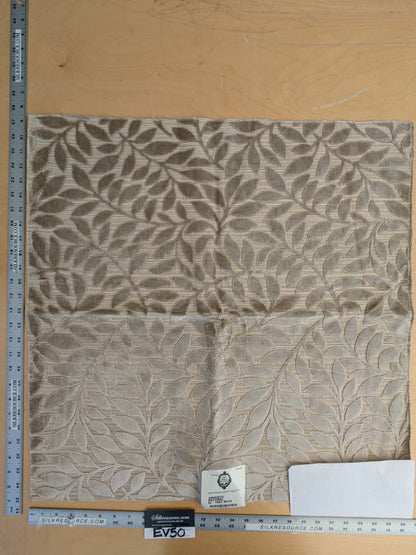 4 EV50 25" x 26" Scalamandre Square Argento Natural Cream Cut-Velvet Leaves MSRP USD 380/y