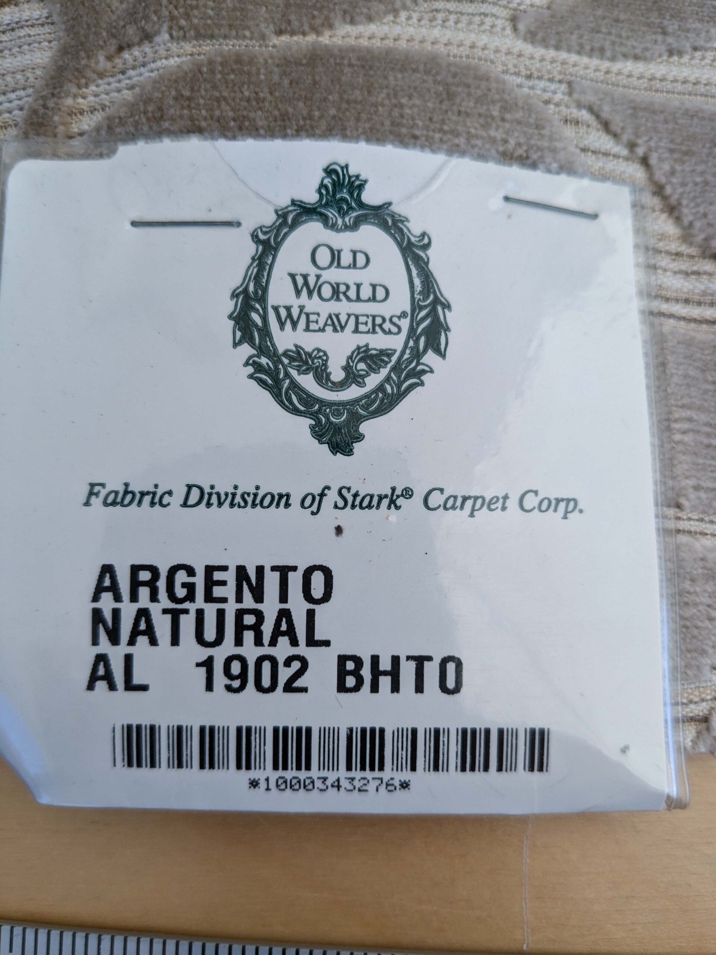 4 EV50 25" x 26" Scalamandre Square Argento Natural Cream Cut-Velvet Leaves MSRP USD 380/y