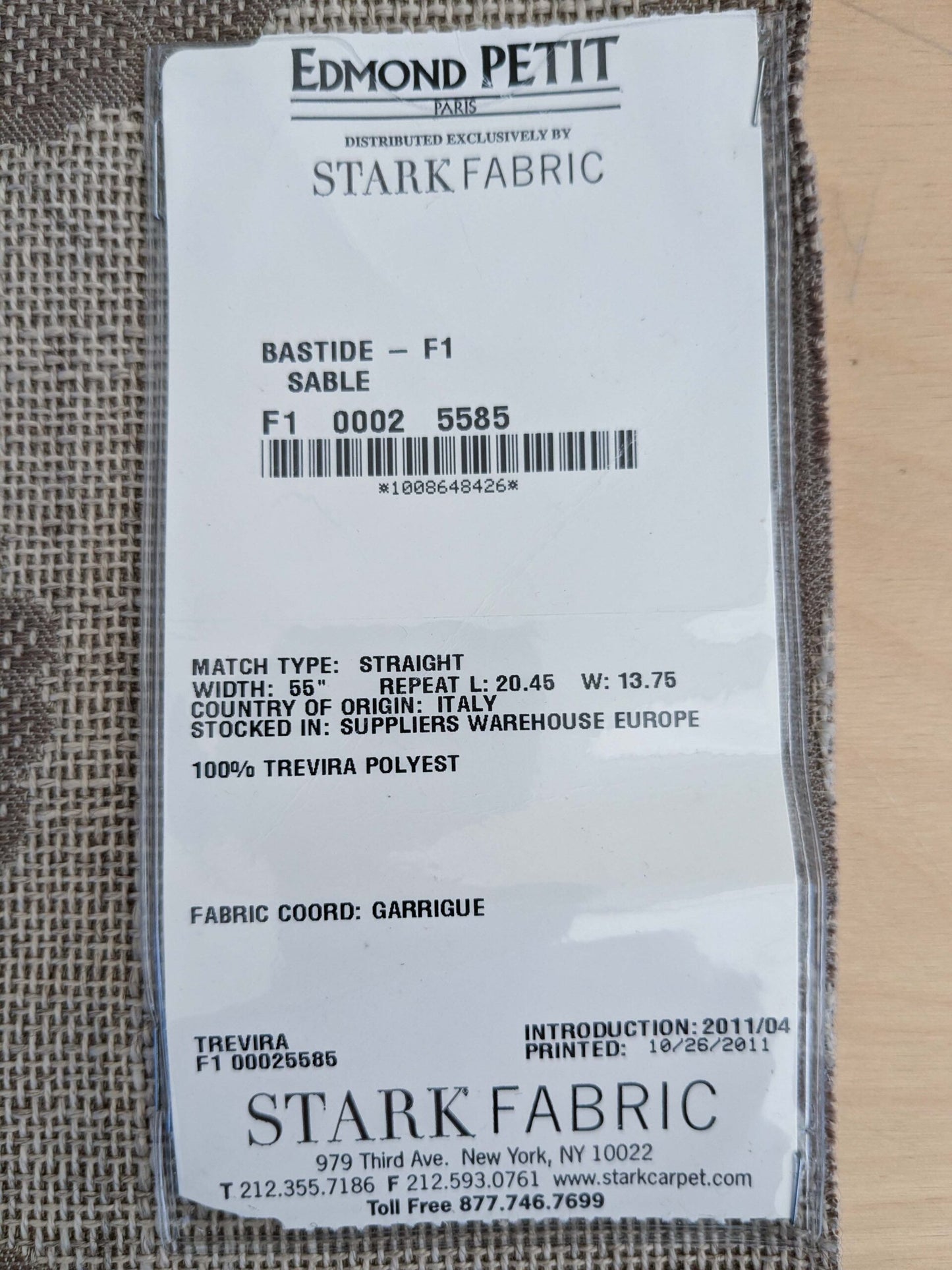 5 EV50 25" x 26" Scalamandre Square  Edmond Petit Bastide Basalte Tan Brown Floral Polyester