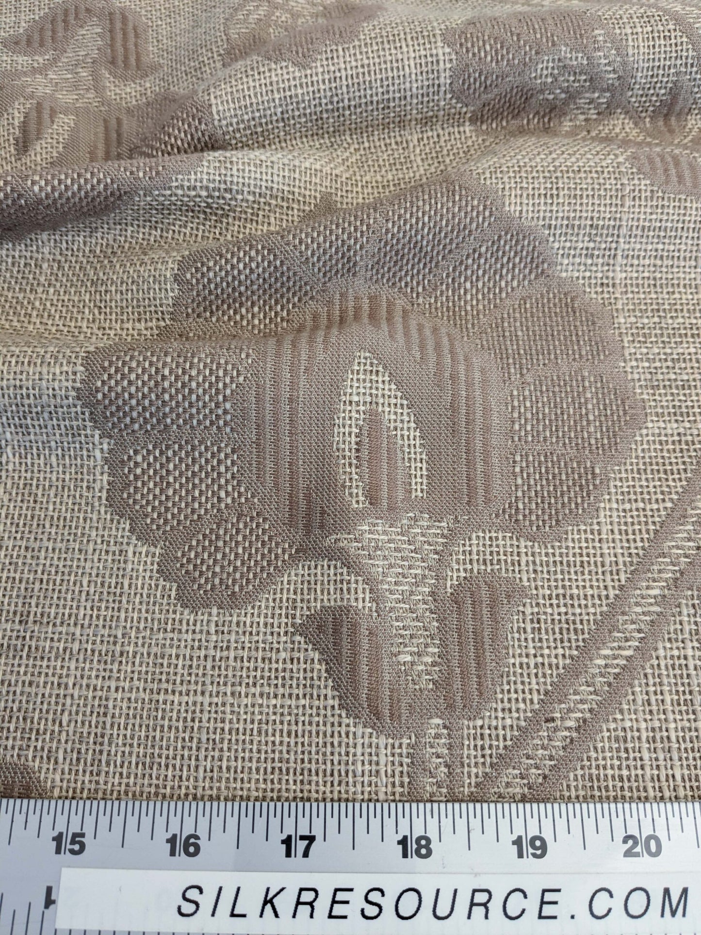 5 EV50 25" x 26" Scalamandre Square  Edmond Petit Bastide Basalte Tan Brown Floral Polyester